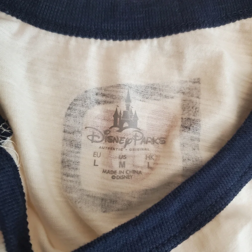 Disney Parks Raglan‎ Tee Womens Medium Cream Blue Walt Disney World Retro